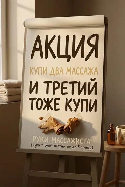Купи два массажа и третий тоже купи