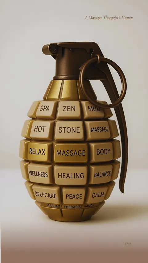 Граната, собранная из клавиш: Spa, Zen, Massage, Relax, Calm